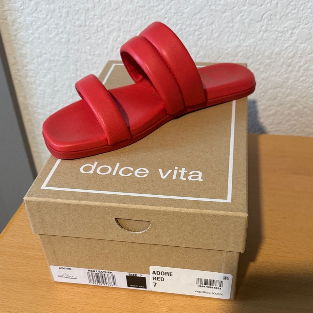 Dolce Vita Leather Red Sandals